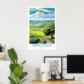 Retro Reizen Wensleydale Yorkshire Wall Art Poster (Thuiskantoor)