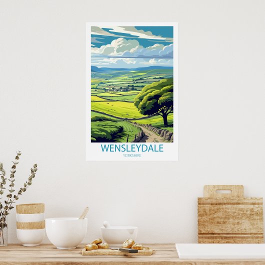 Retro Reizen Wensleydale Yorkshire Wall Art Poster (Keuken)
