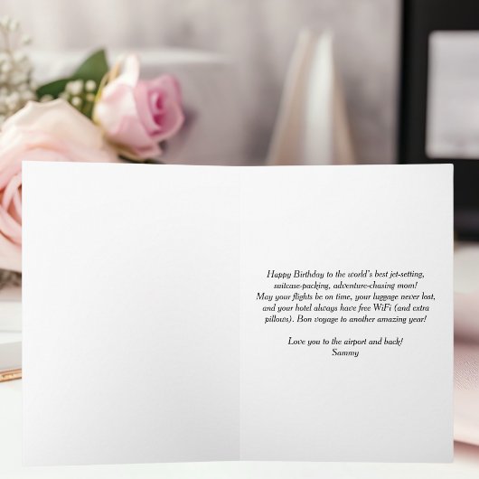 Retro Reizende Mam Schattige Leuk Reizen Foto Cust Kaart