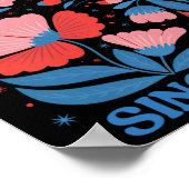 Retro Rejecting Kings Since 1776 Boho Floral Women Poster (Hoek)