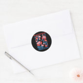 Retro Rejecting Kings Since 1776 Boho Floral Women Ronde Sticker (Envelop)