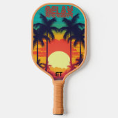 Retro RELAX Kleurrijke tropische zonsondergang Pickleball Paddle (Achterkant)