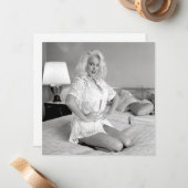 Retro "Relaxen op het bed" Note Kaart Notitiekaartje (Voorkant / Achterkant in situ)