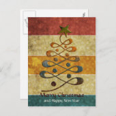 Retro reliëfversiering Gradient Christmas Tree Bri Feestdagenkaart (Voorkant / Achterkant)