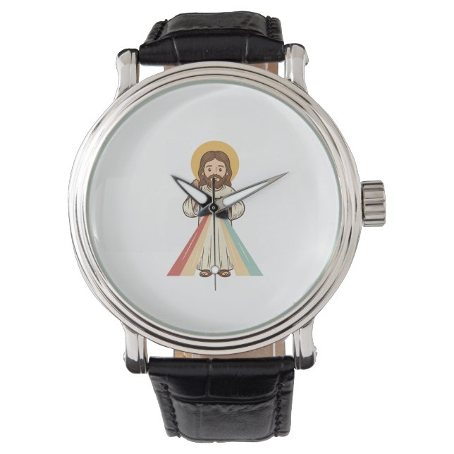 Retro religieuze zegen vector shirt ontwerp_1 horloge (Voorkant)