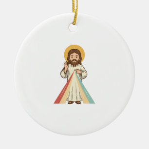 Retro religieuze zegen vector shirt ontwerp_1 keramisch ornament
