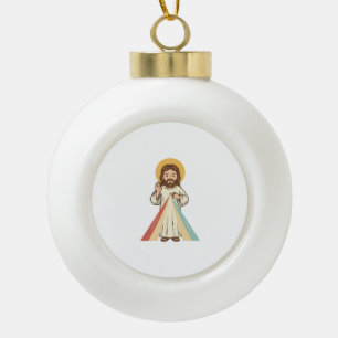 Retro religieuze zegen vector shirt ontwerp_1 keramische bal ornament