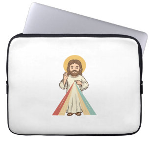 Retro religieuze zegen vector shirt ontwerp_1 laptop sleeve