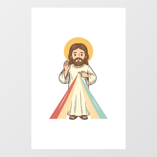 Retro religieuze zegen vector shirt ontwerp_1 raamsticker (Vel)