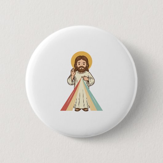 Retro religieuze zegen vector shirt ontwerp_1 ronde button 5,7 cm (Voorkant)