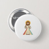 Retro religieuze zegen vector shirt ontwerp_1 ronde button 5,7 cm (Voorkant /achterkant)