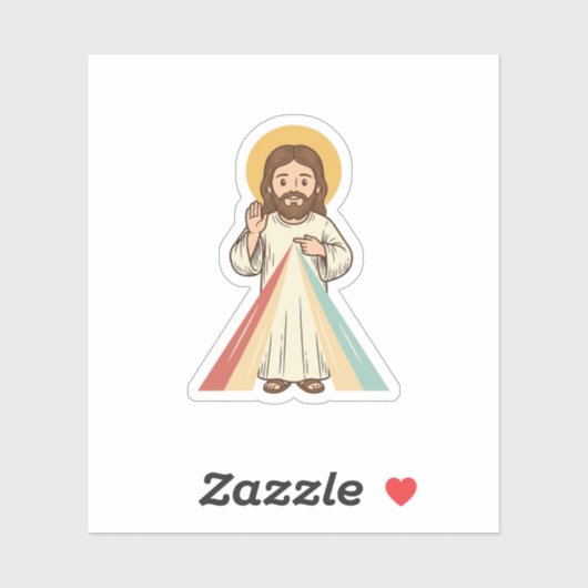 Retro religieuze zegen vector shirt ontwerp_1 sticker (Vel)