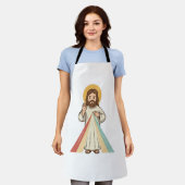 Retro Religieuze Zegen Vector T-shirt Ontwerp_1 Schort (Gedragen)