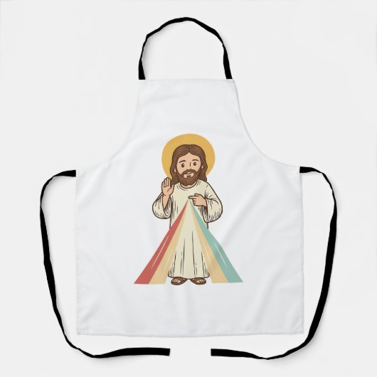 Retro Religieuze Zegen Vector T-shirt Ontwerp_1 Schort (Voorkant)