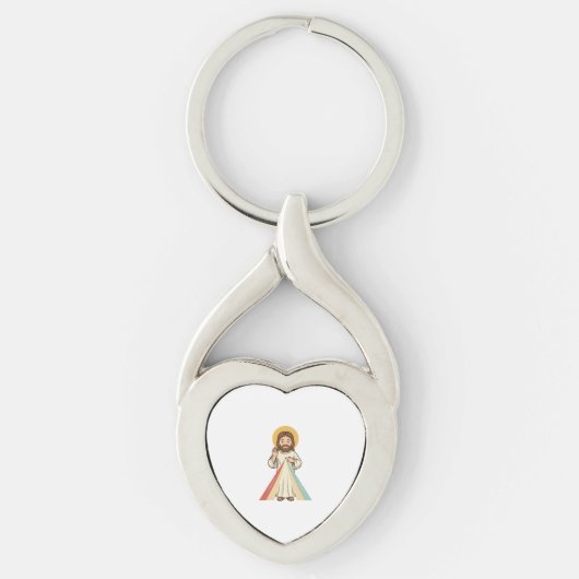 Retro Religieuze Zegen Vector T-shirt Ontwerp_1 Sleutelhanger (Voorkant)