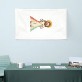 Retro Religieuze Zegen Vector T-shirt Ontwerp_1 Spandoek (Beurs)