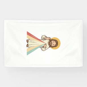 Retro Religieuze Zegen Vector T-shirt Ontwerp_1 Spandoek
