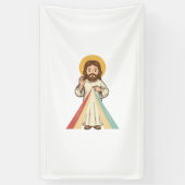 Retro Religieuze Zegen Vector T-shirt Ontwerp_1 Spandoek (Verticaal)