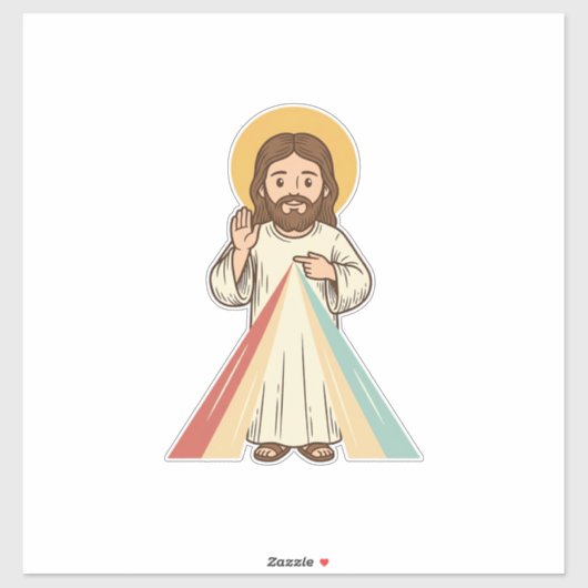 Retro Religieuze Zegen Vector T-shirt Ontwerp_1 Sticker (Vel)