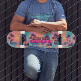 Retro Remix Neon Pastel | Vintage Tropische Zonson Persoonlijk Skateboard