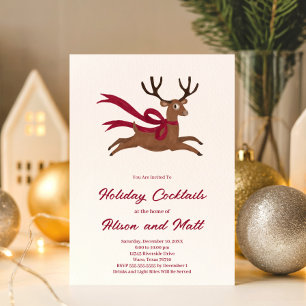 Retro Rendier Atomair Mid Century Modern Kerstmis Kaart
