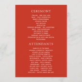 Retro Rendier Kerstbruiloft Programma Programmakaart (Achterkant)