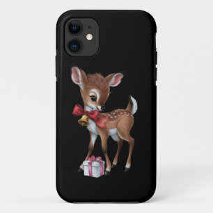 Retro rendier Roze Kerst Baby Herten Case-Mate iPhone Case