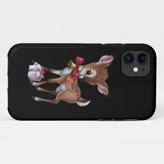 Retro  rendier Roze Kerst Baby Herten Case-Mate iPhone Case (Achterkant (horizontaal))