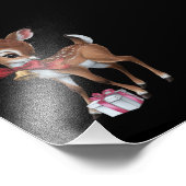 Retro  rendier Roze Kerst Baby Herten Foto Afdruk (Hoek)