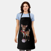 Retro  rendier Roze Kerst Baby Herten Schort (Gedragen)