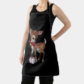 Retro  rendier Roze Kerst Baby Herten Schort (Insitu)