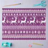 Retro rendieren en sneeuwvlokken Paarse kerst Tissuepapier (Craft)