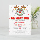 Retro rendieren Kerstmis Verjaardag Oh wat leuk Kaart (Staand voorkant)