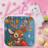 Retro  rendierfeest bord (Feest)