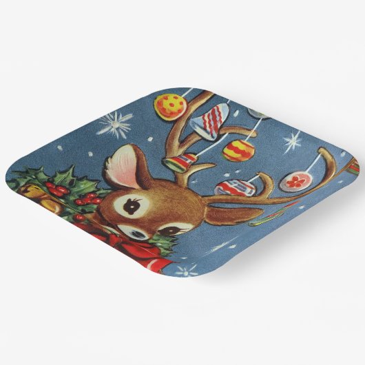 Retro rendierfeest bord (Gebogen)