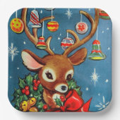 Retro  rendierfeest bord (Voorkant)