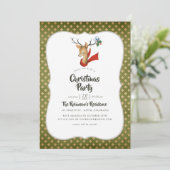 Retro  rendierfeest kaart (Staand voorkant)