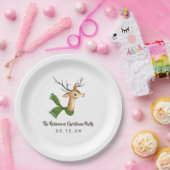 Retro  rendierfeest papieren bordje (Feest)
