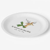 Retro  rendierfeest papieren bordje (Gekanteld)