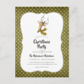 Retro  rendierfeest uitnodiging briefkaart (Voorkant)