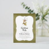 Retro rendierfeest uitnodiging briefkaart (Staand voorkant)