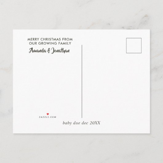 Retro  rendierkerst Baby verwacht Aankondigingskaart (Achterkant)