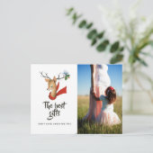 Retro  rendierkerst Baby verwacht Aankondigingskaart (Staand voorkant)