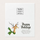 Retro  rendierkerst kaart (Buitenkant ongevouwen)