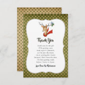 Retro rendierkerstBaby shower Bedankkaart (Voorkant / Achterkant)