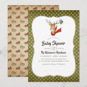 Retro rendierkerstBaby shower Kaart (Voorkant / Achterkant)