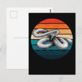 Retro Reptiel Vintage Slang Briefkaart (Voorkant / Achterkant)