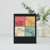 Retro Reptielen Slang Gecko Kikker Kameleon Briefkaart (Staand voorkant)