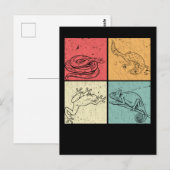Retro Reptielen Slang Gecko Kikker Kameleon Briefkaart (Voorkant / Achterkant)