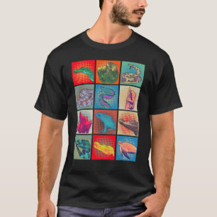 Retro Reptile Collage Snake Frog Turtle T-shirt
